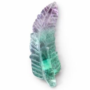 Rainbow Fluorite Feather Carving